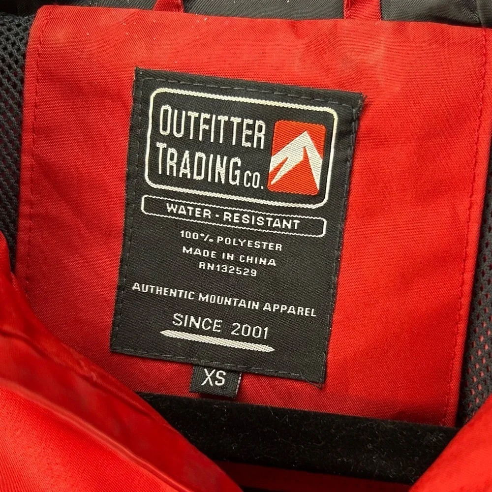 Ski Jacket XS Red Water Resistant Outfitter Trading Vail Colorado Hood Full Zip - Picture 3 of 15